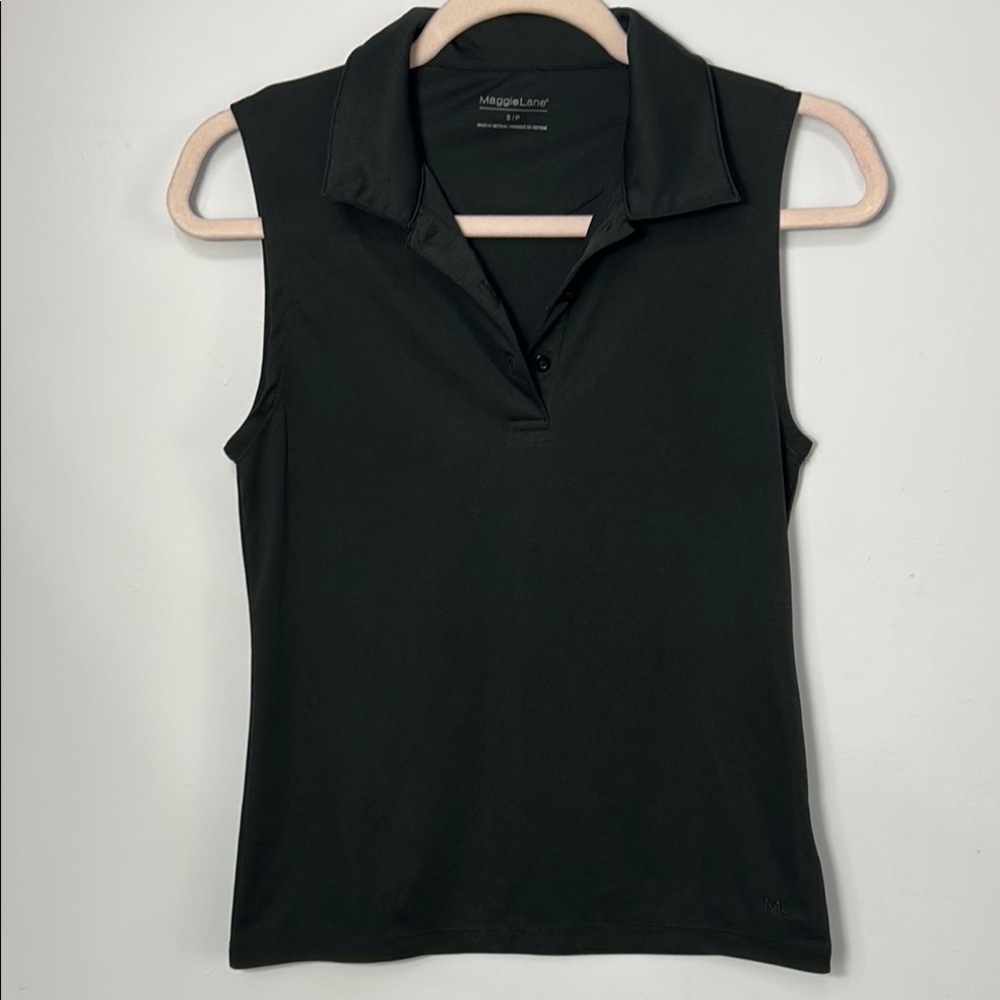 Maggie Lane Black Sleeveless Golf Tank